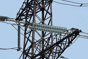 Image showing  Insulators High Voltage power lines