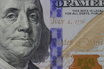 Image showing  Franklin portrait on banknote