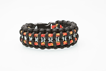 Image showing Black braided bracelet on white background