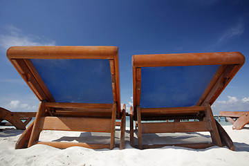 Image showing Deckchairs