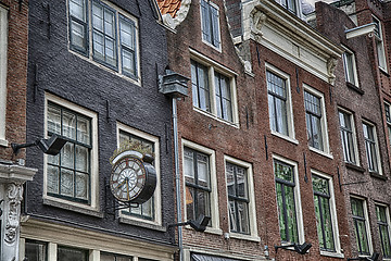 Image showing Details of Clock in street Nieuwe Spiegelstraat in Amsterdam, th