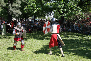 Image showing Two knights fighting