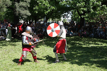 Image showing Two knights fighting