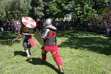 Image showing Two knights fighting