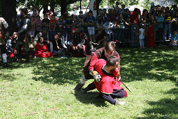 Image showing Two medieval fighters