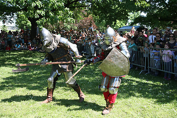 Image showing Two knights fighting