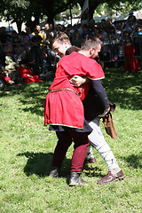 Image showing Medieval wrestling fight