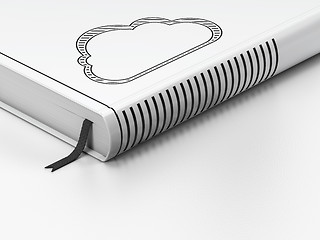 Image showing Cloud technology concept: closed book, Cloud on white background