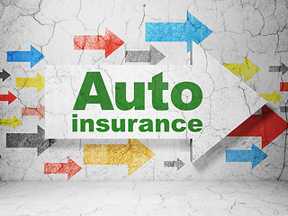 Image showing Insurance concept: arrow with Auto Insurance on grunge wall background