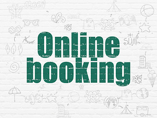 Image showing Tourism concept: Online Booking on wall background