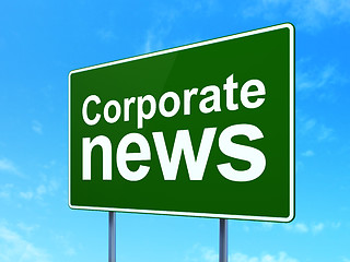 Image showing News concept: Corporate News on road sign background