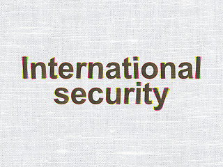 Image showing Privacy concept: International Security on fabric texture background