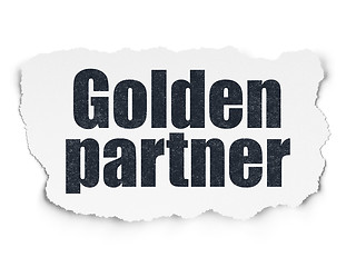 Image showing Finance concept: Golden Partner on Torn Paper background