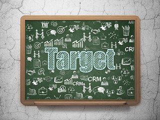 Image showing Business concept: Target on School board background