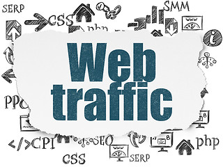 Image showing Web development concept: Web Traffic on Torn Paper background