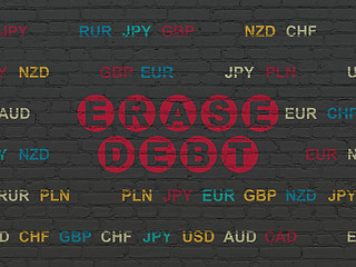 Image showing Finance concept: Erase Debt on wall background