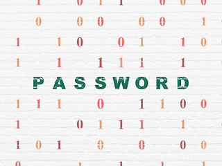 Image showing Protection concept: Password on wall background