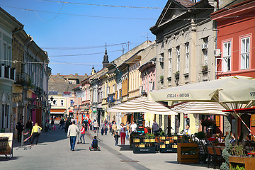 Image showing NOVI SAD, SERBIA - APRIL 03: Dunavska Street is one the oldest s