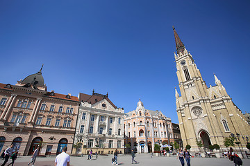 Image showing NOVI SAD, SERBIA - APRIL 03: View of Liberty Square (Trg Slobode