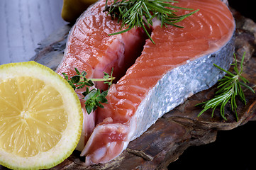 Image showing Raw Salmon Steak