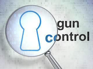 Image showing Safety concept: Keyhole and Gun Control with optical glass