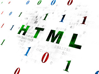 Image showing Database concept: Html on Digital background