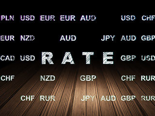 Image showing Currency concept: Rate in grunge dark room