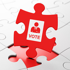 Image showing Political concept: Ballot on puzzle background