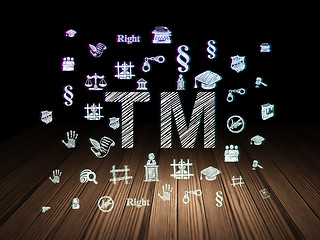 Image showing Law concept: Trademark in grunge dark room