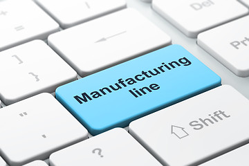 Image showing Manufacuring concept: Manufacturing Line on computer keyboard background