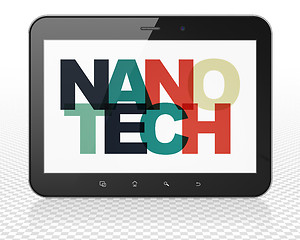 Image showing Science concept: Tablet Pc Computer with Nanotech on  display