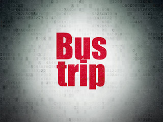 Image showing Vacation concept: Bus Trip on Digital Data Paper background