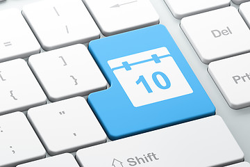 Image showing Time concept: Calendar on computer keyboard background