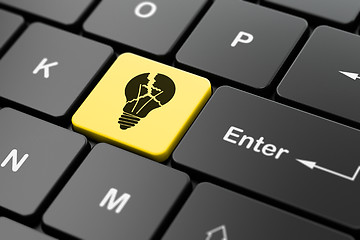 Image showing Business concept: Light Bulb on computer keyboard background