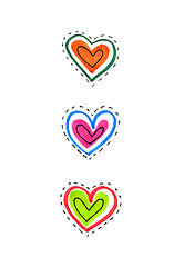 Image showing Abstract bright hearts