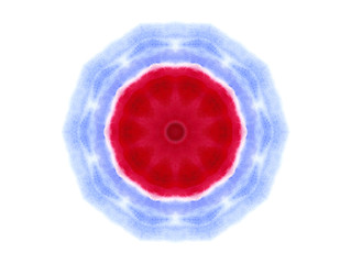 Image showing Bright abstract blue and red watercolor shape