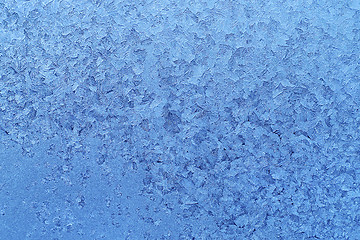 Image showing Natural ice pattern on winter glass