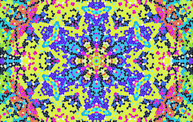 Image showing Bright multi-color mosaic pattern