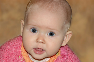 Image showing little baby looking forward