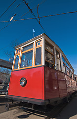 Image showing blockade trams parade