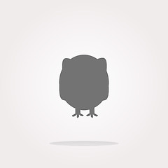 Image showing vector Owl on icon button isolated. Web Icon Art. Graphic Icon Drawing