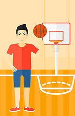 Image showing Basketball player spinning ball.