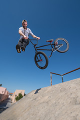 Image showing BMX Bike Stunt tail whip