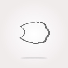 Image showing Comic speech bubble sign icon. Chat think symbol. Circle flat button with shadow. Modern UI website navigation. Web Icon Art. Graphic Icon Drawing