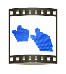 Image showing Set of Link selection computer mouse cursor on white background. The film strip