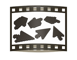 Image showing Set of Link selection computer mouse cursor on white background. The film strip