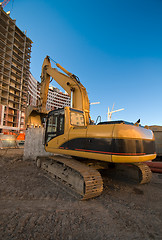 Image showing excavator at the construction place