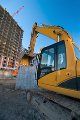 Image showing excavator at the construction place