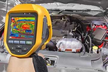 Image showing Recording Car Engine With Thermal Camera