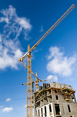 Image showing cranes at the construction place